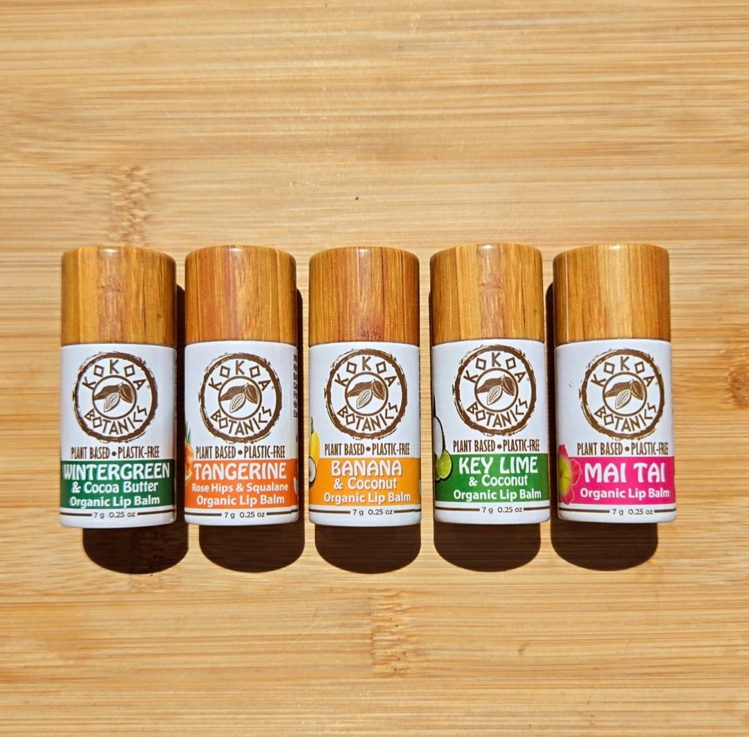 Organic Lip Balm Gift Set 5 Pack - Plastic-Free