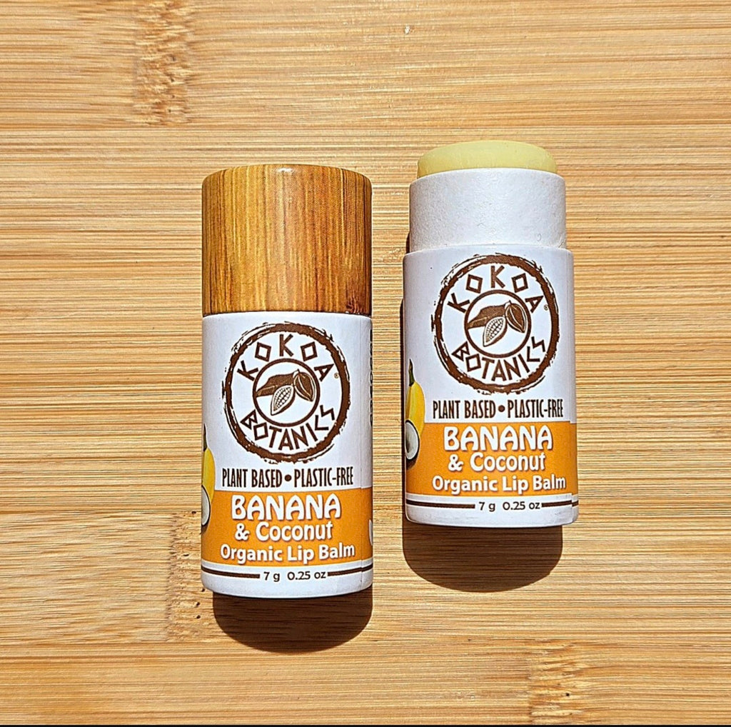 Banana and Coconut - Organic Lip Balm - Vegan - Plastic-Free  .25 oz