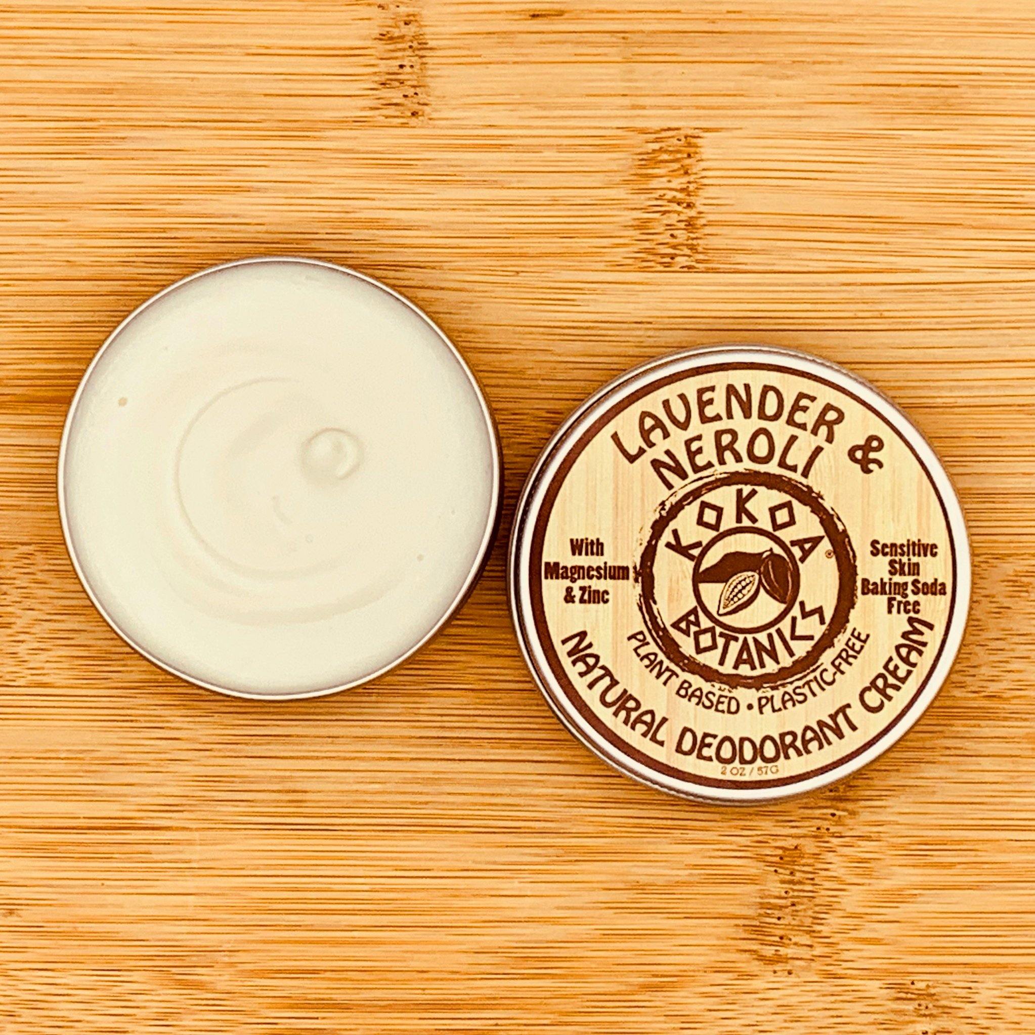 Lavender & Neroli - Natural Deodorant Cream - Sensitive Skin - Baking Soda Free  - 2 oz - kokoabotanics