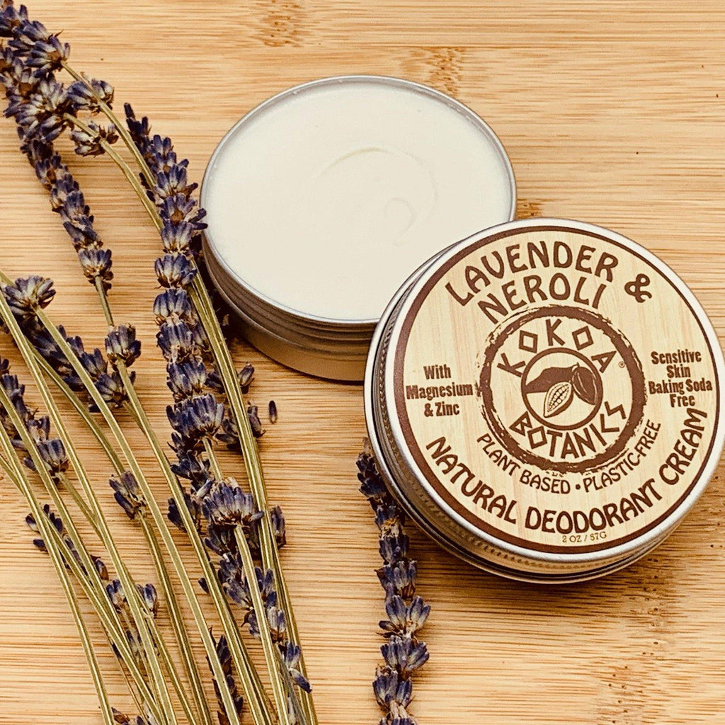 Lavender & Neroli - Natural Deodorant Cream - Sensitive Skin - Baking Soda Free  - 2 oz - kokoabotanics