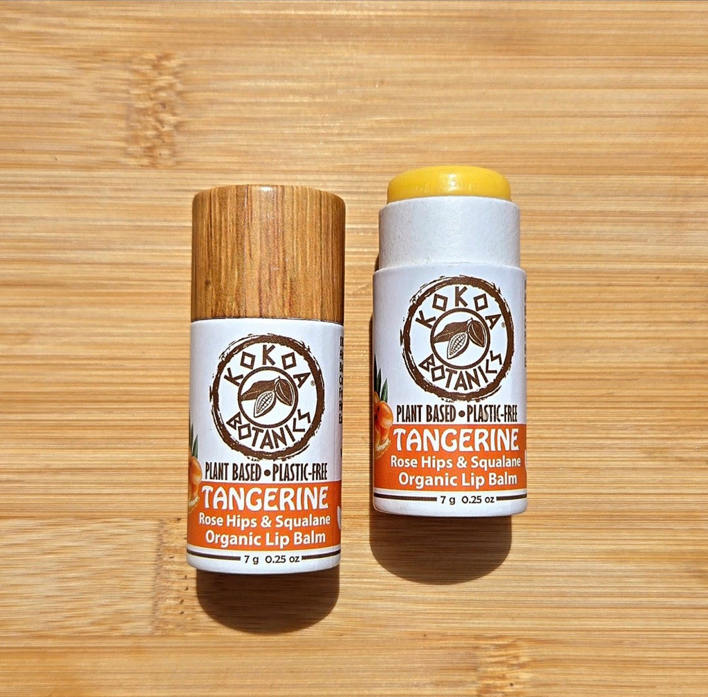 Organic Natural Lip Balm - Tangerine with Rose Hips and Squalane - .25 oz