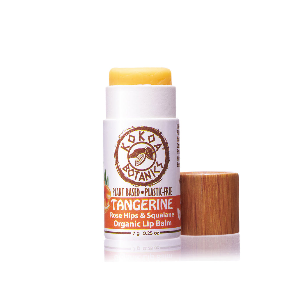 Organic Natural Lip Balm - Tangerine with Rose Hips and Squalane - .25 oz