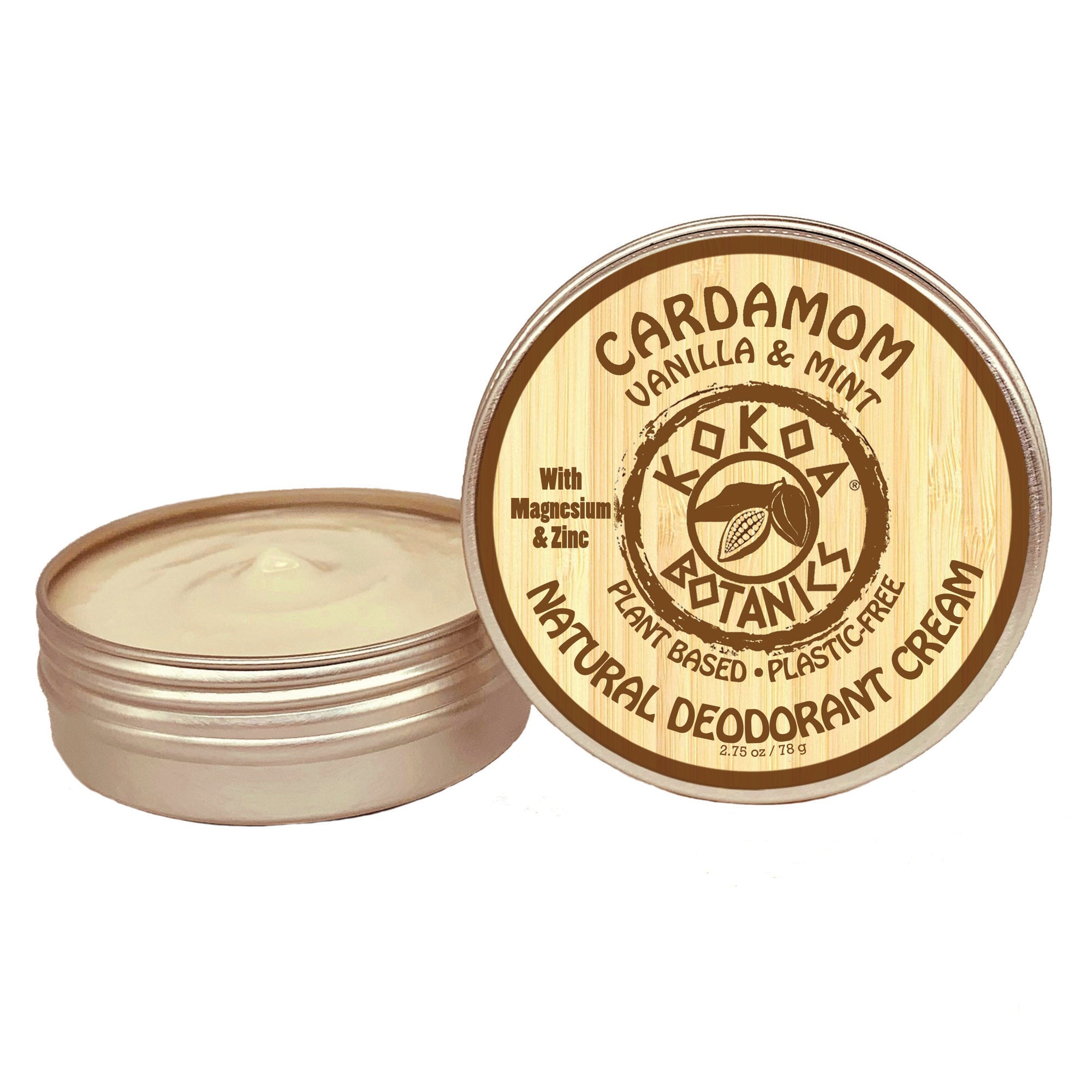 CARDAMOM with VANILLA & MINT  - Natural Deodorant Cream - Aluminum-Free - 2.5 oz