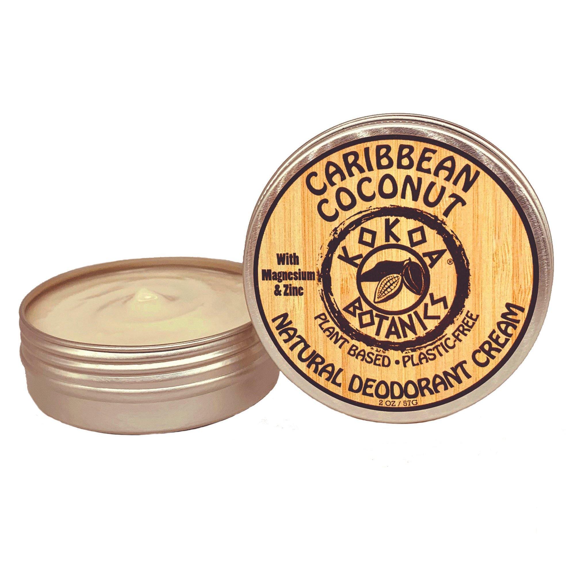 CARIBBEAN COCONUT - Natural Deodorant Cream - Aluminum-Free - Vegan 2 oz - kokoabotanics