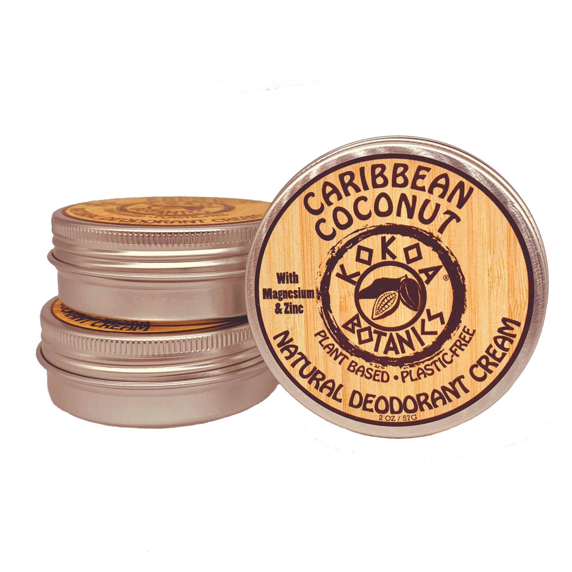 CARIBBEAN COCONUT - Natural Deodorant Cream - Aluminum-Free - Vegan 2 oz - kokoabotanics