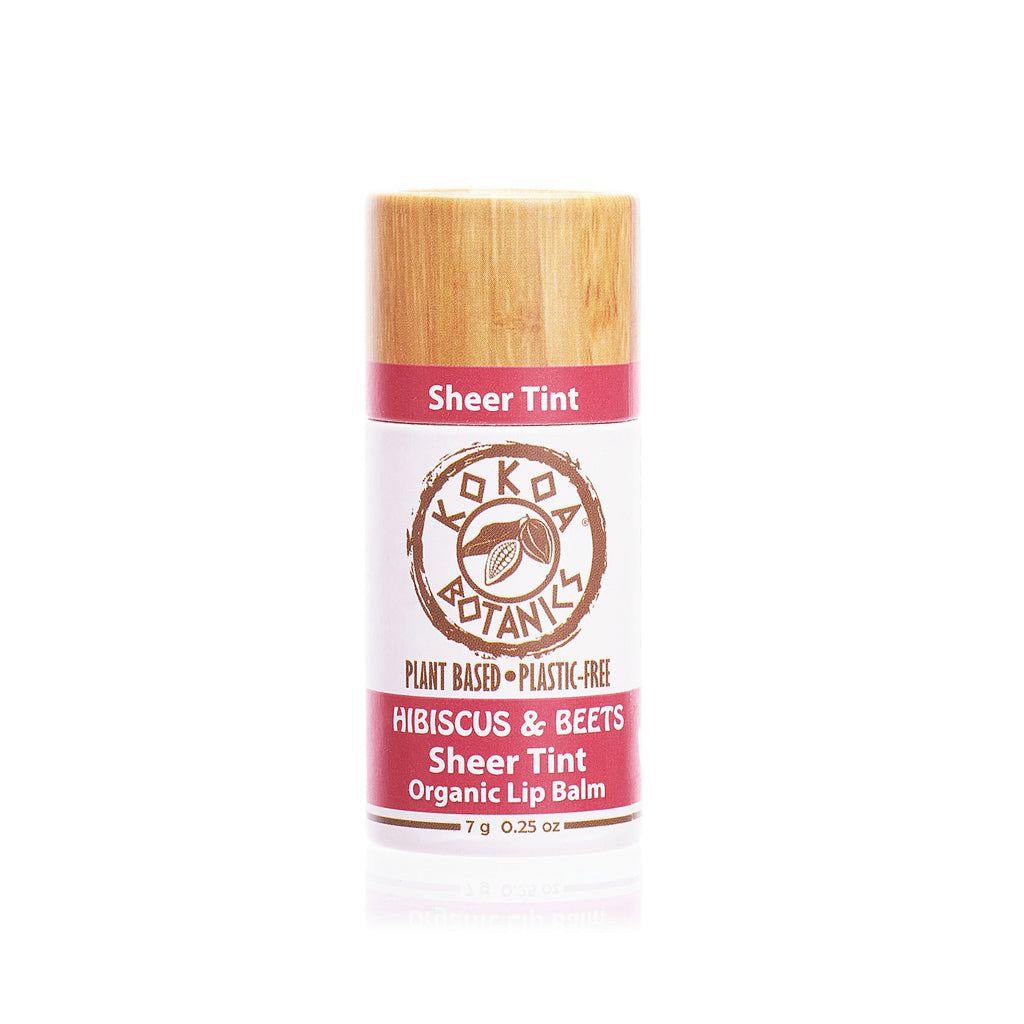 Natural Sheer Tint Lip Balm - Hibiscus and Beets - Vegan - Plastic-Free