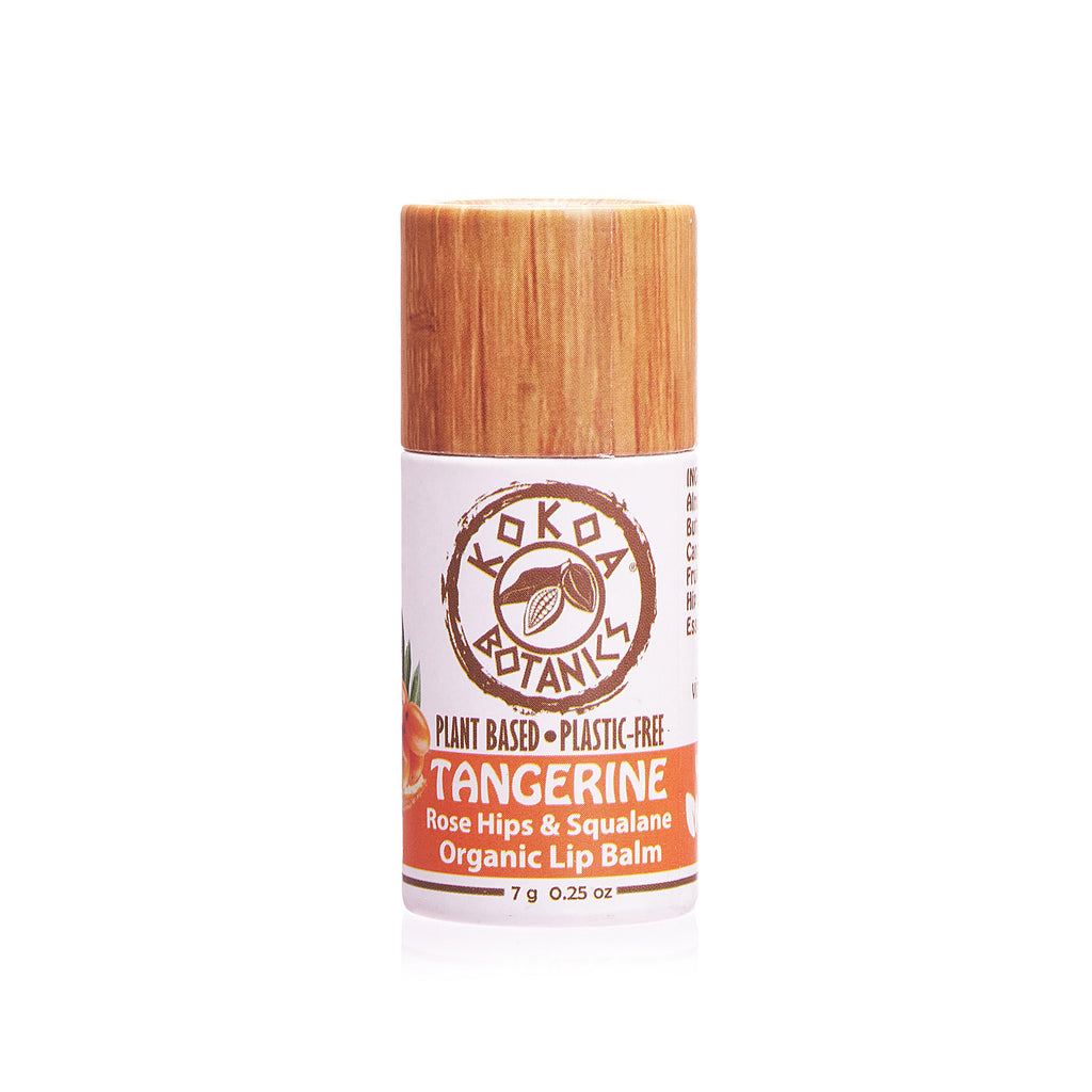 Organic Natural Lip Balm - Tangerine with Rose Hips and Squalane - .25 oz