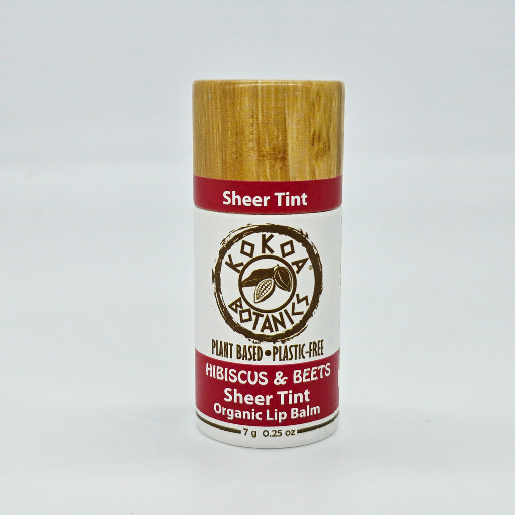 Naturally Tinted Lip Balm - Hibiscus and Beets  - Sheer Tint - Vegan - Plastic-Free
