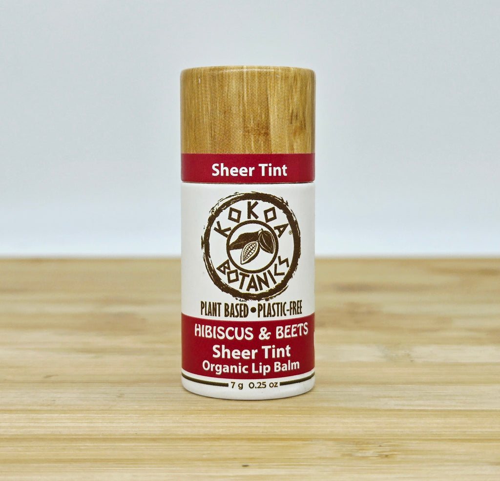 Naturally Tinted Lip Balm - Hibiscus and Beets  - Sheer Tint - Vegan - Plastic-Free