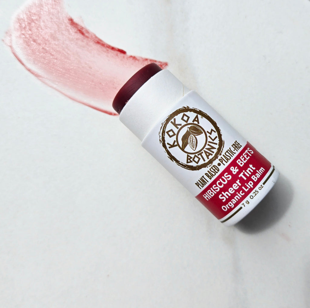 Natural Sheer Tint Lip Balm - Hibiscus and Beets - Vegan - Plastic-Free