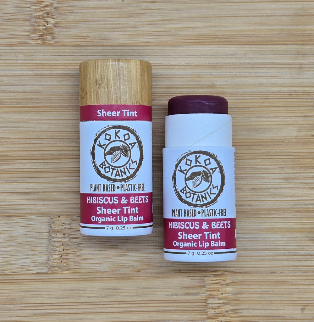 Naturally Tinted Lip Balm - Hibiscus and Beets  - Sheer Tint - Vegan - Plastic-Free
