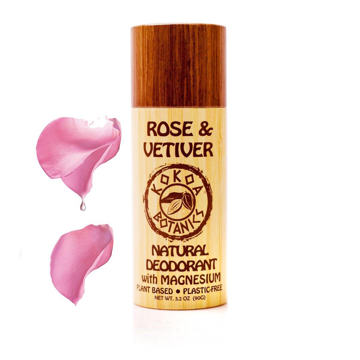ROSE & VETIVER - Natural Deodorant - Plastic-Free - Aluminum-Free - 3.2 oz - kokoabotanics