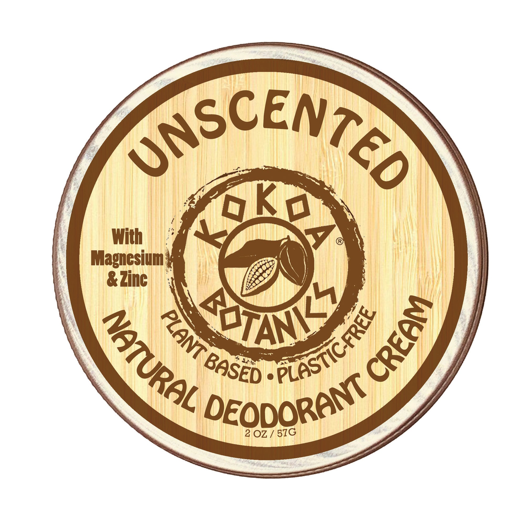 Unscented - Natural Deodorant Cream - Aluminum-Free - Plastic-Free 2.5 oz