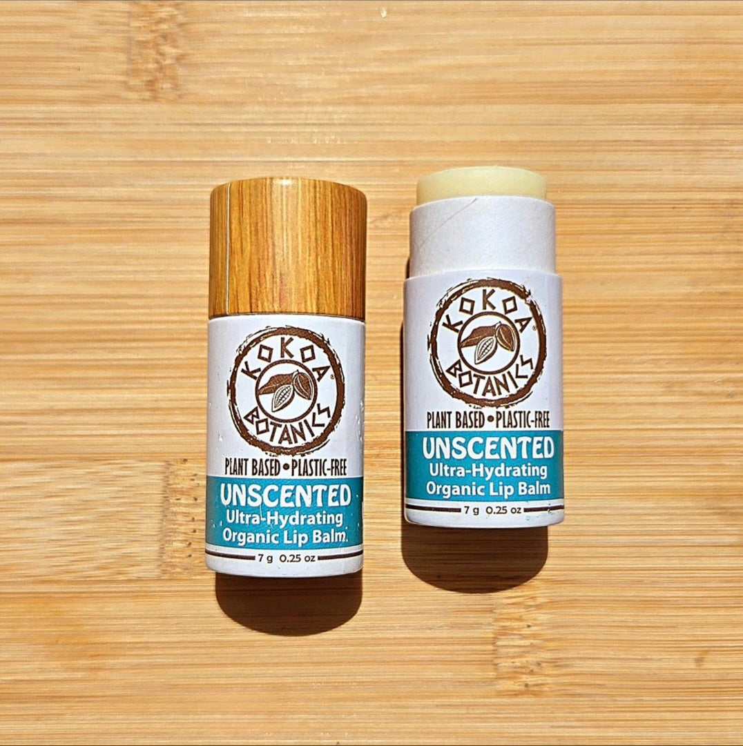 UNSCENTED - Organic Vegan Lip Balm - Plastic Free .25 oz
