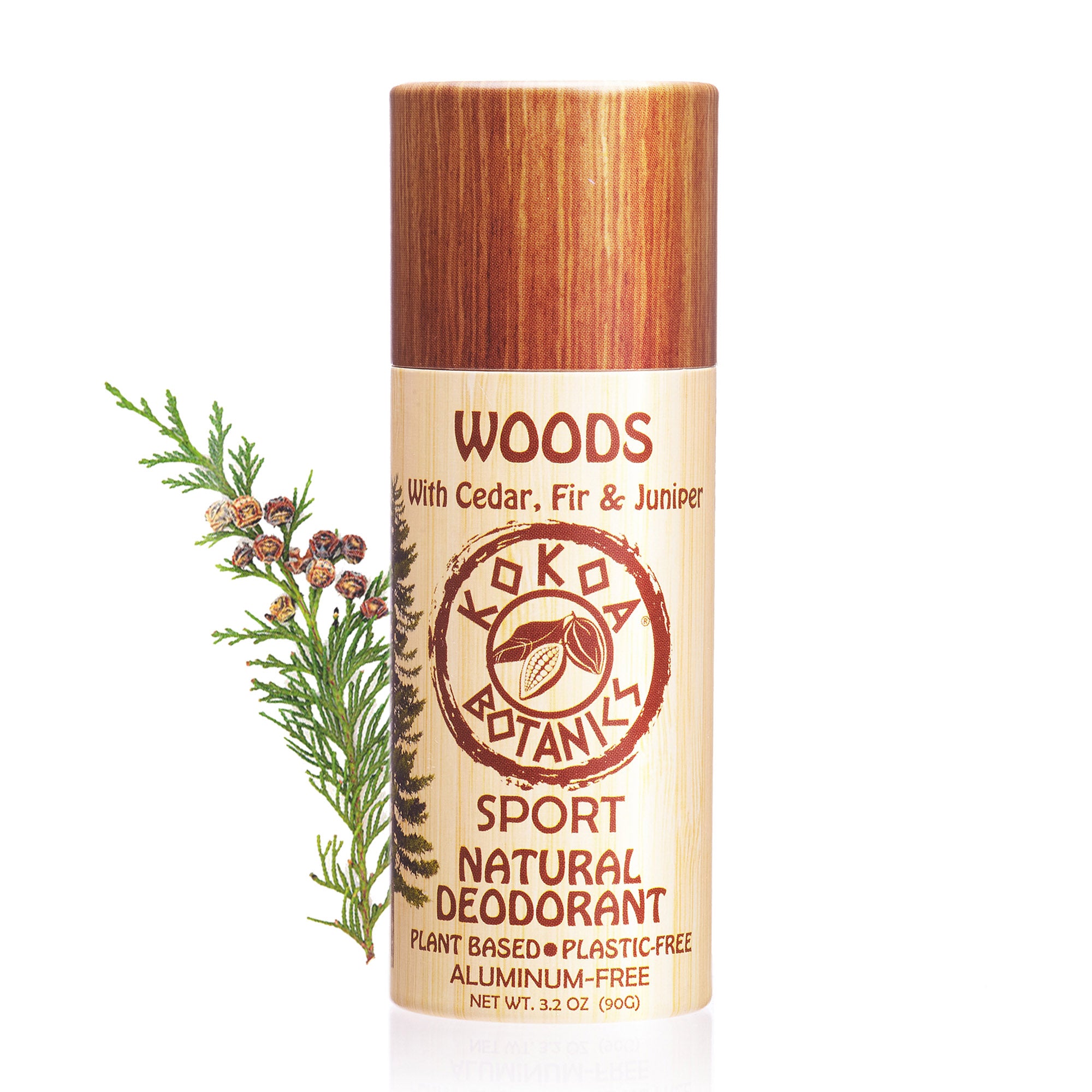 WOODS - Natural Deodorant - Plastic-Free - Sport - Aluminum-Free 3.2 oz