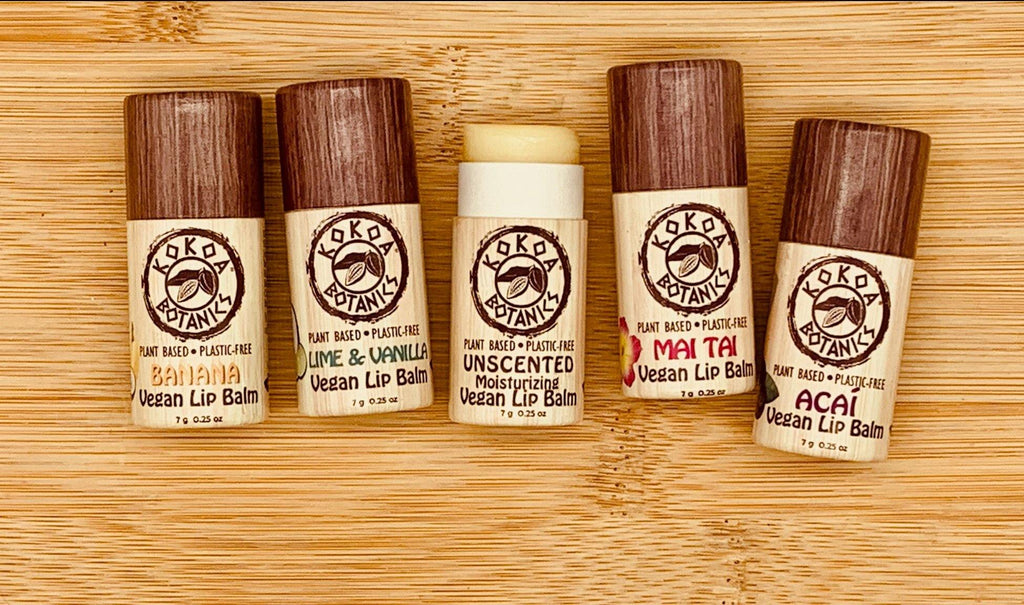 Vegan Lip Balm Gift Set - Eco Friendly Essentials - Plastic Free - kokoabotanics
