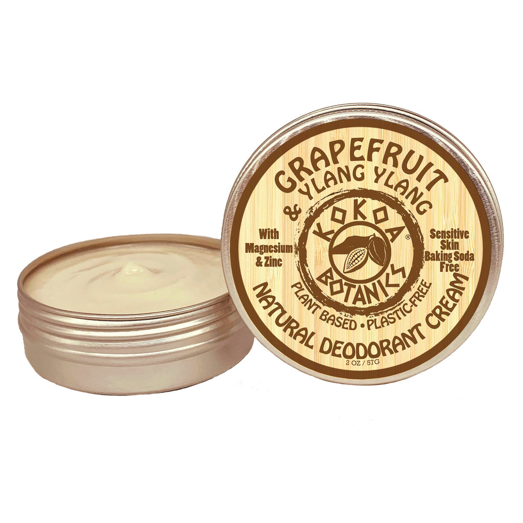 GRAPEFRUIT & YLANG YLANG - Natural Deodorant Cream - Sensitive Skin - Baking Soda Free  - 2.5 oz