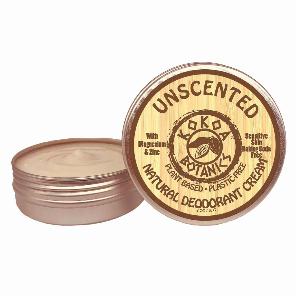 UNSCENTED - Natural Deodorant Cream - Sensitive Skin – Fragrance-Free - Baking Soda-Free 2 oz - kokoabotanics