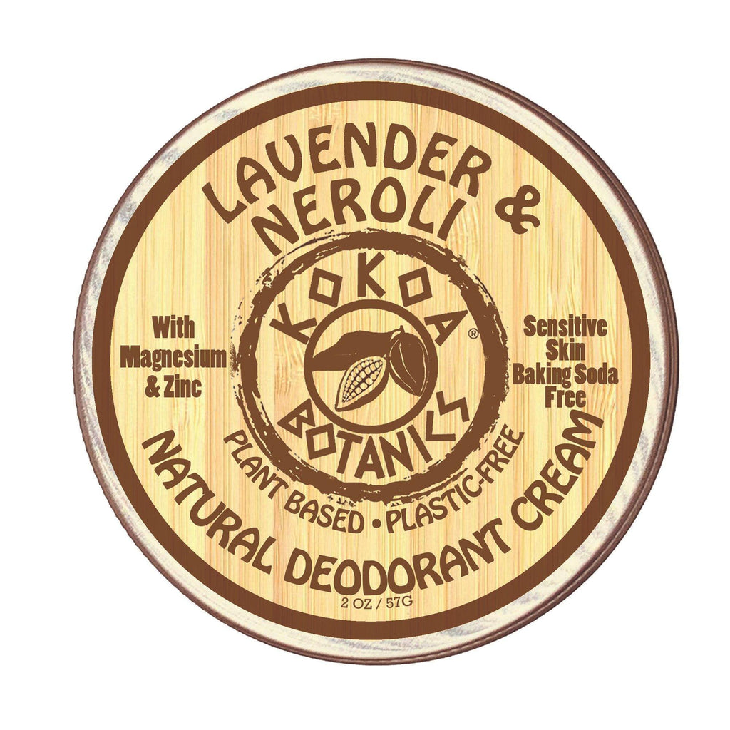 Lavender & Neroli - Natural Deodorant Cream - Sensitive Skin - Baking Soda Free  - 2 oz - kokoabotanics