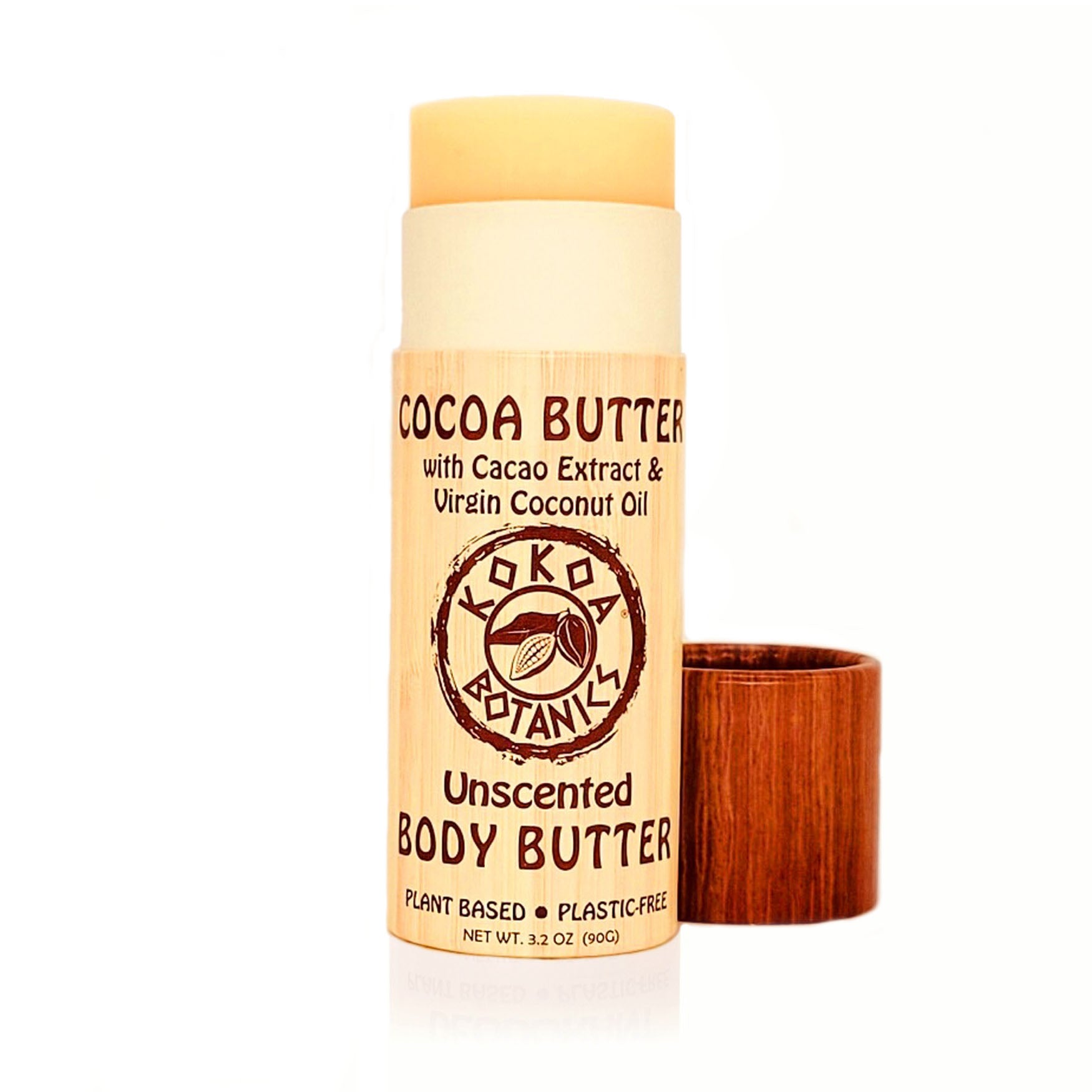 Cocoa Butter Lotion Bar with Virgin Coconut Oil – Unscented – Plastic-Free 3.2 oz
