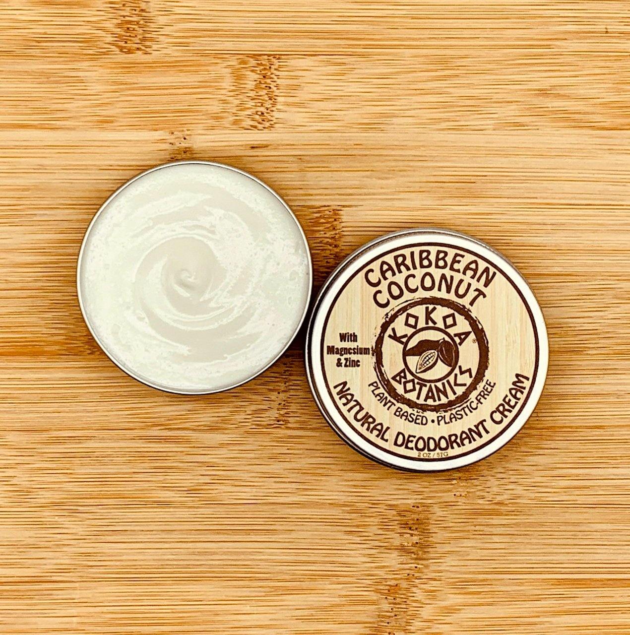CARIBBEAN COCONUT - Natural Deodorant Cream - Aluminum-Free - Vegan 2 oz - kokoabotanics